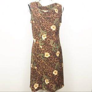 Betsy Lauren Floral Animal Print Dress